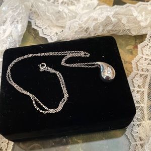 Sterling Diamond Tear Drop Necklace